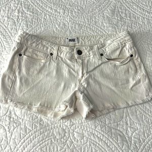 Paige white denim shorts